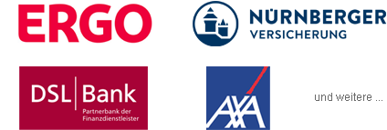 Unsere Partner: ERGO, DSL Bank, Nürnberger Versicherungsgruppe, AXA und weitere